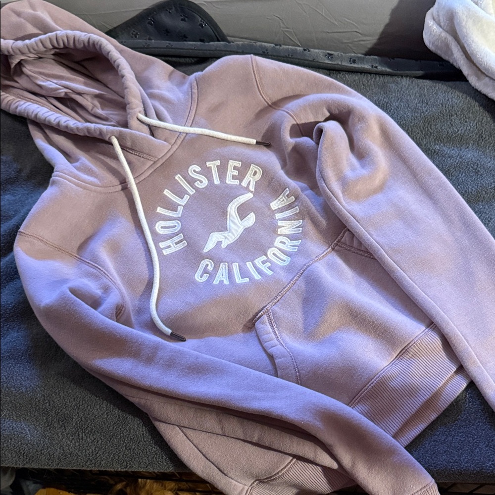Hollister Lilac Pullover Hoodie with White Logo